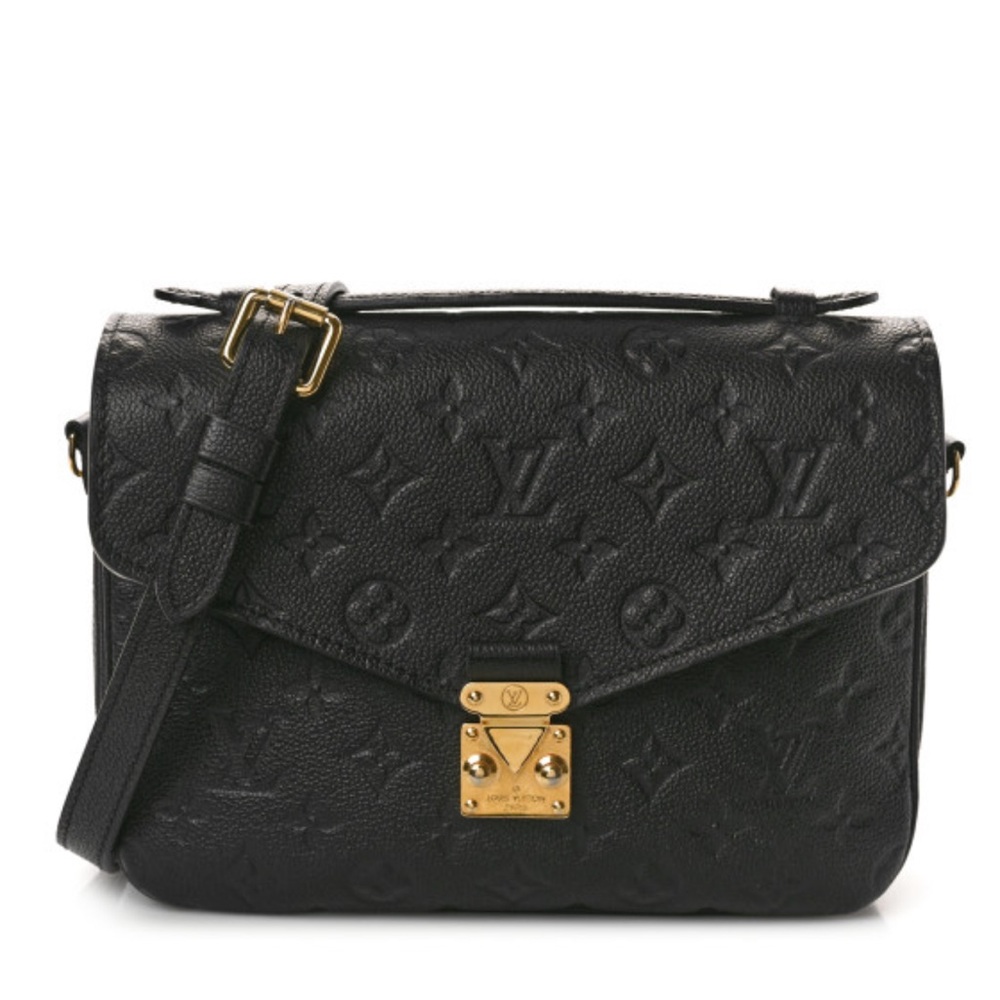 Louis Vuitton Black and Gold Crossbody Bag with Iconic Monogram